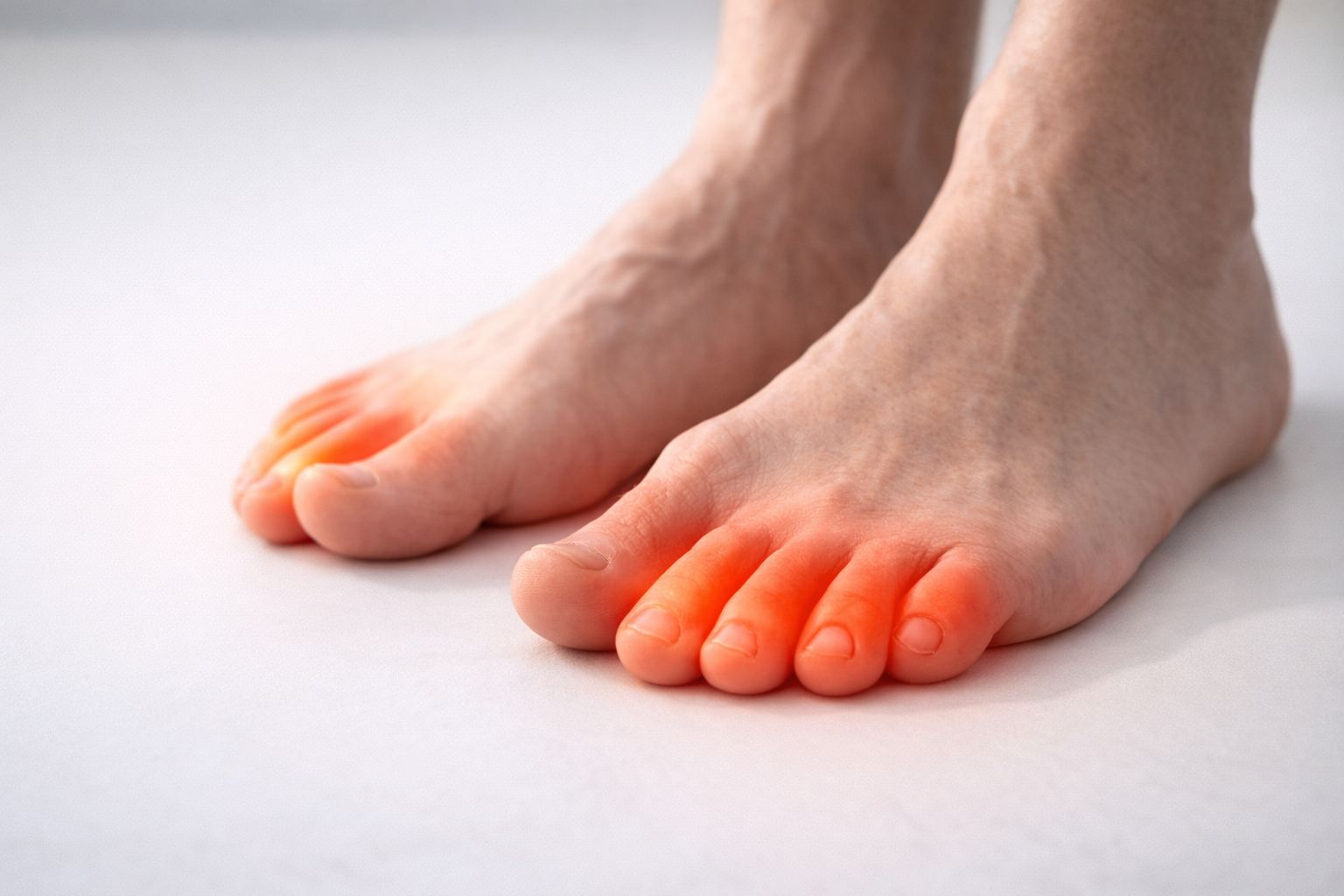 Older man reading a medical report with glasses seated at a desk with soft indoor lighting